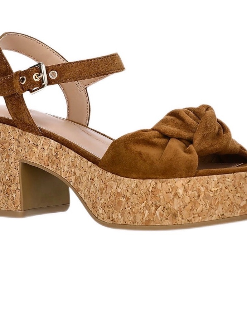 Time and Tru Tan Suede Knot Platform Sandals